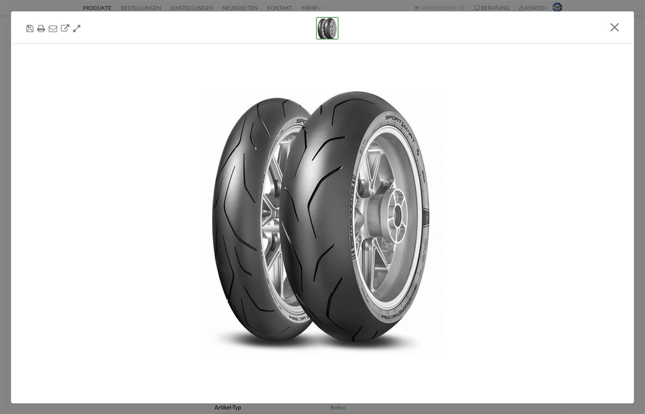 Screenshot des Felgensimulators FELGOMAT in TyreSystem