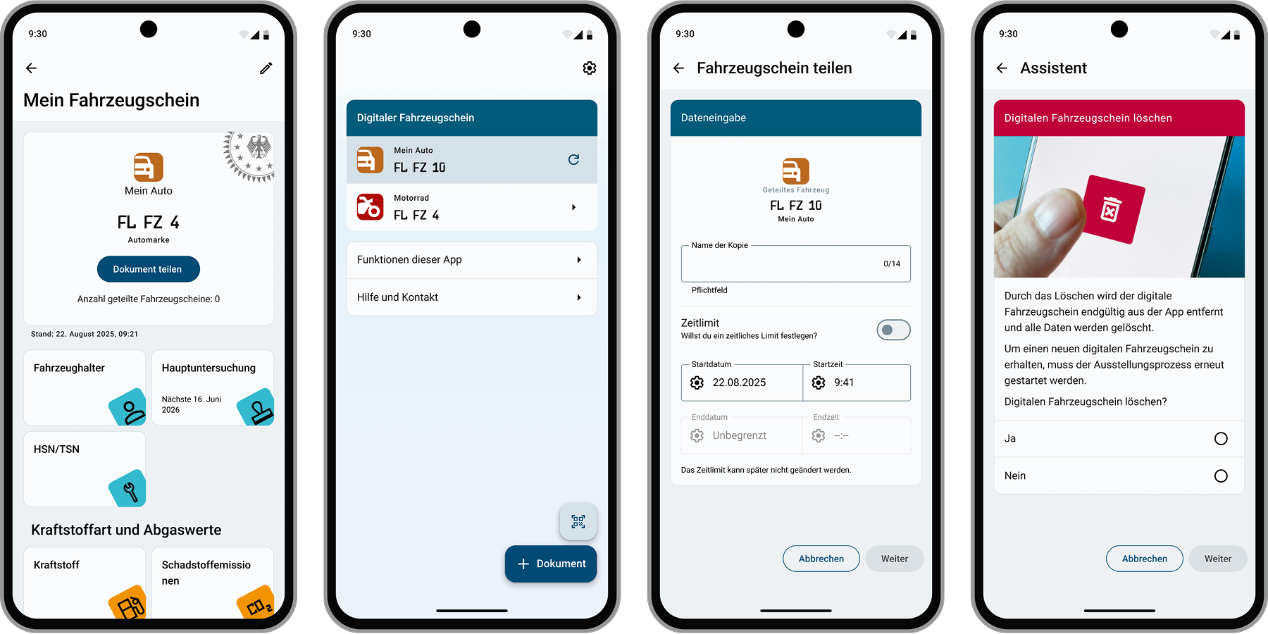 Übersicht App-Funktionen